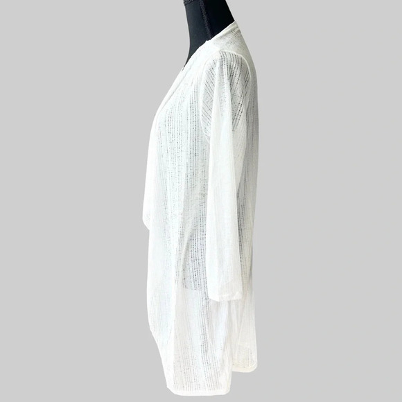 Red Coral White Lightweight  Knit Cardigan - Picture 2 of 16